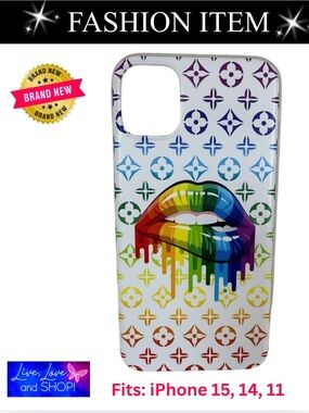 PHONE CASE: Fancy Lips, Fits iPhone 15, 14, & 11, NWOT